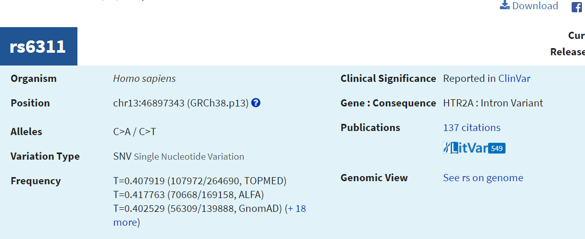 انواع پایگاه داده های کلینیکال: dbsnp